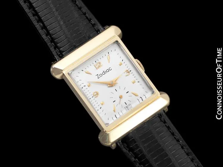 1940's Zodiac Vintage Mens Dress Watch - 14K Gold