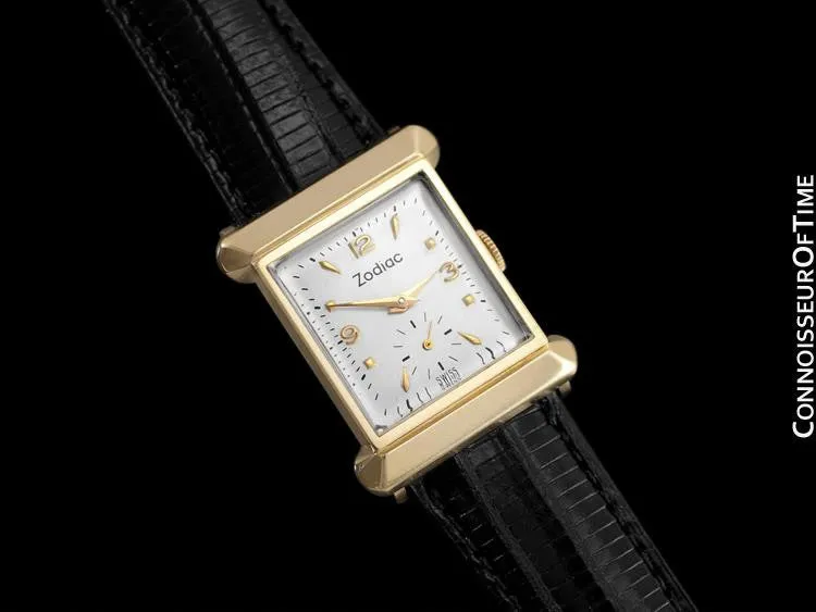 1940's Zodiac Vintage Mens Dress Watch - 14K Gold