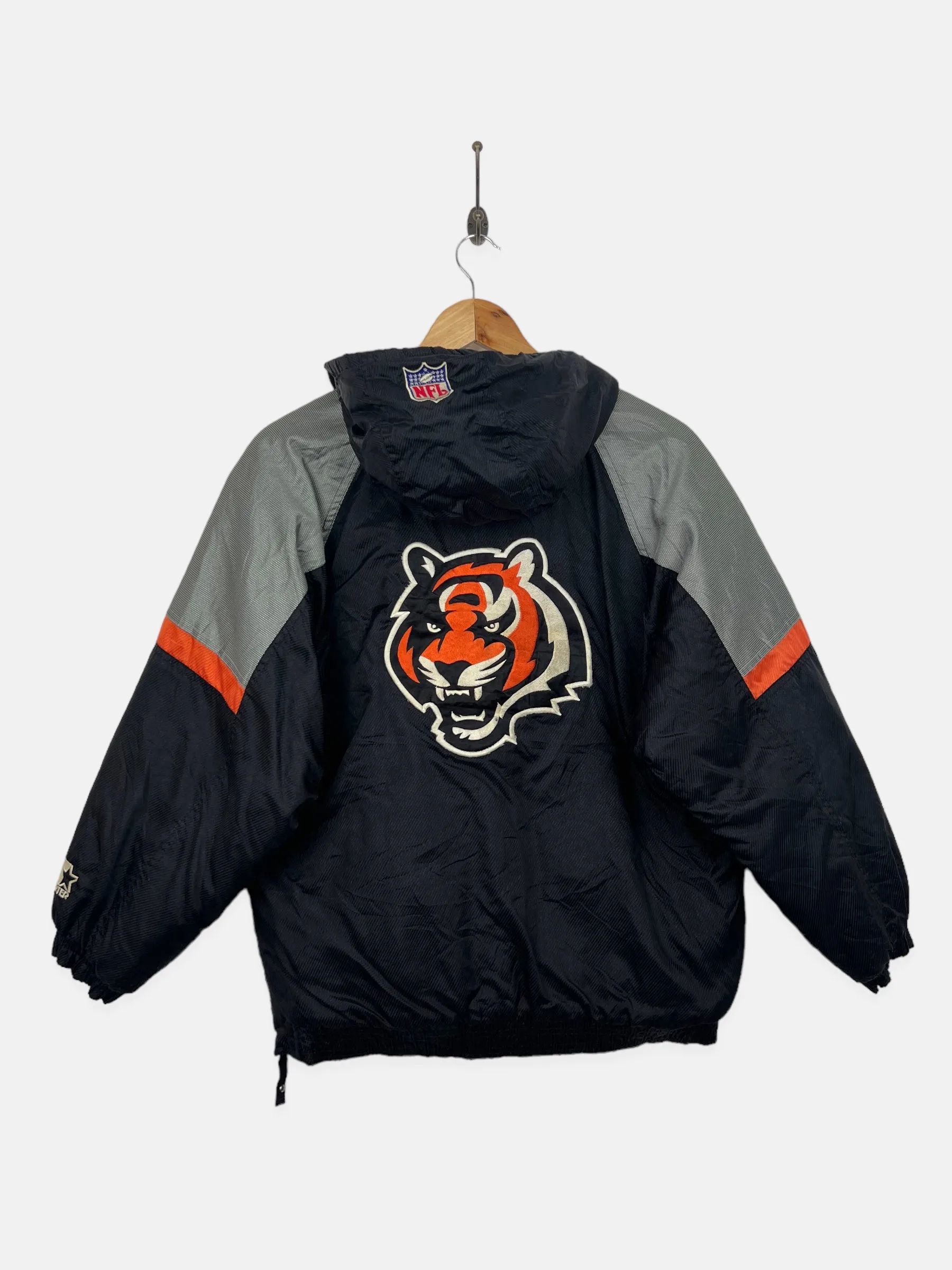 90's Cincinnati Bengals Starter NFL Embroidered Vintage Puffer Jacket Size 6