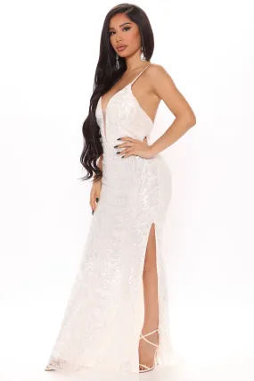 A Stunning Vision Sequin Maxi Gown - Ivory