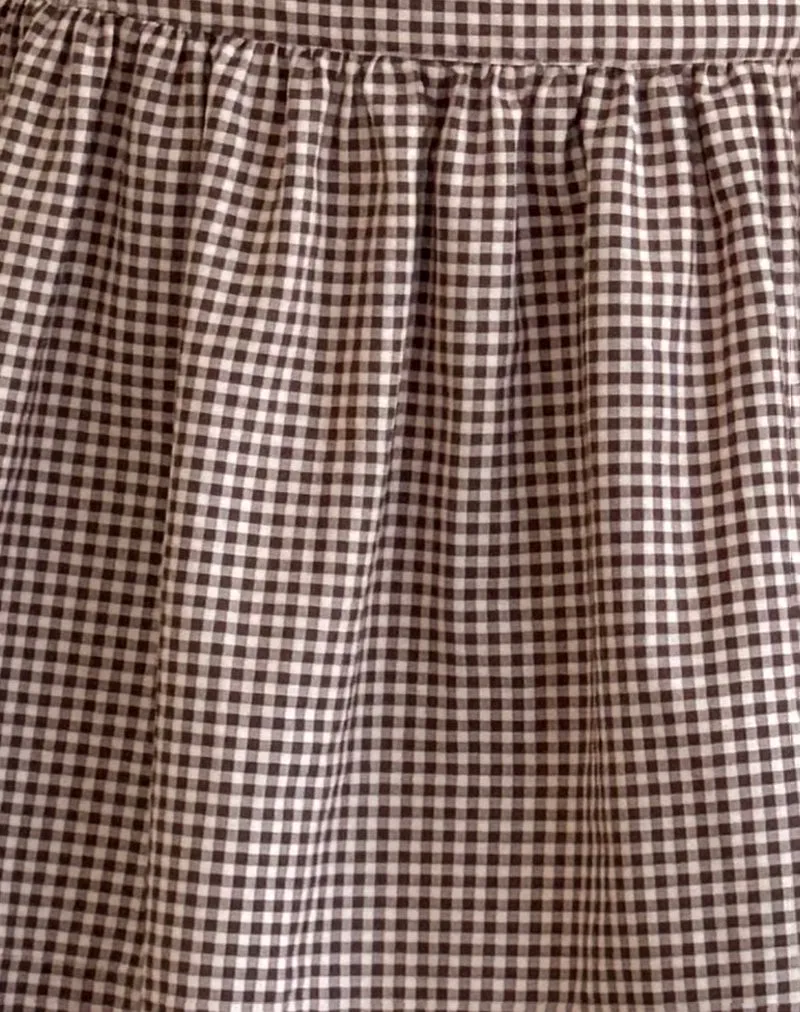 Adinda Midi Skirt in Mini Gingham Brown