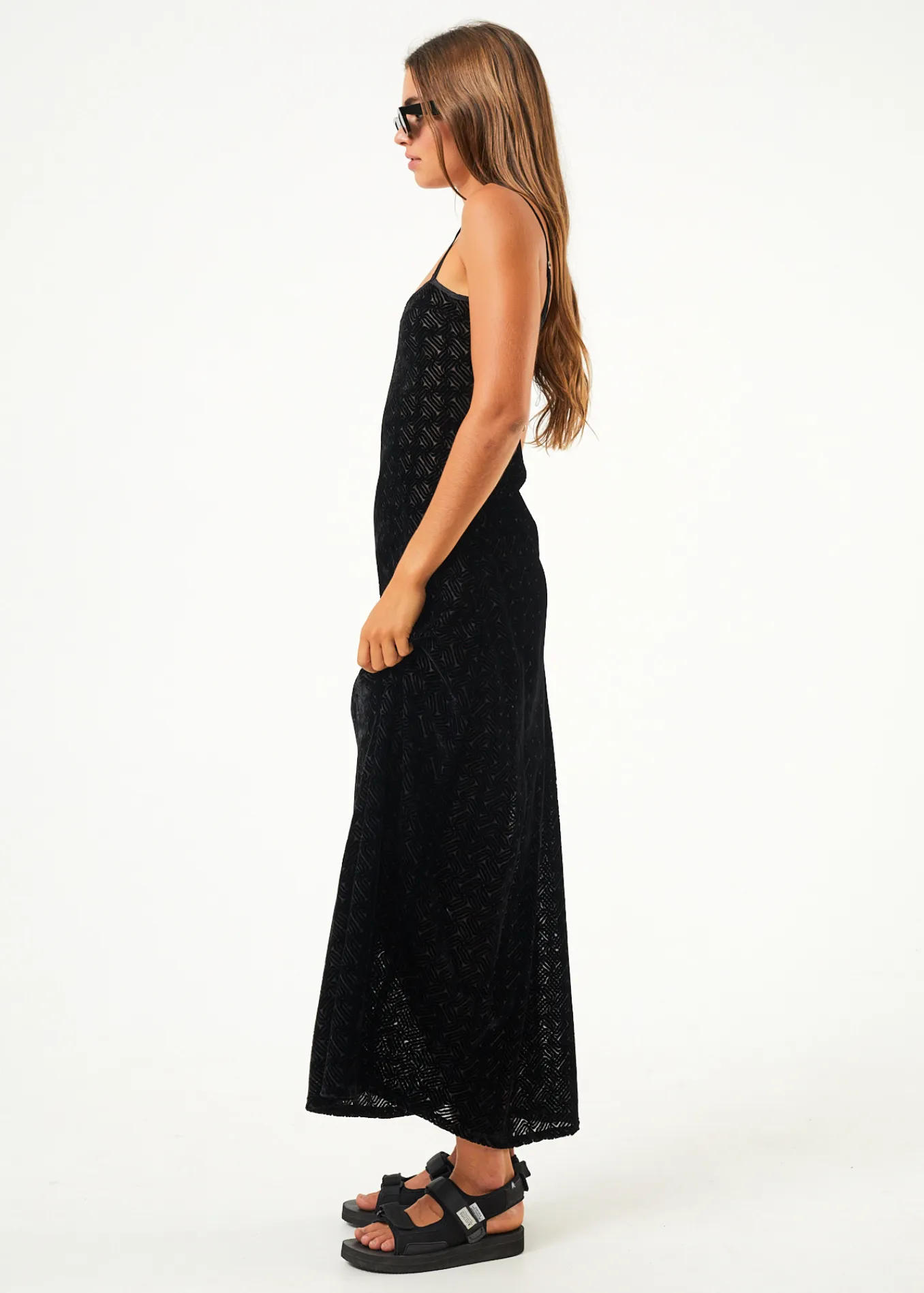 AFENDS Womens Echo - Sheer Maxi Dress - Black