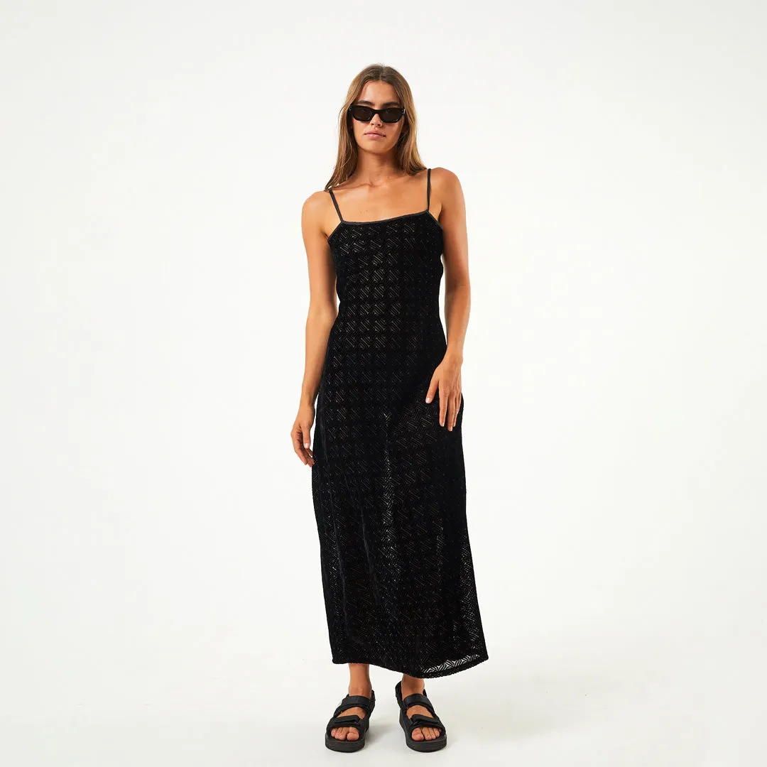 AFENDS Womens Echo - Sheer Maxi Dress - Black