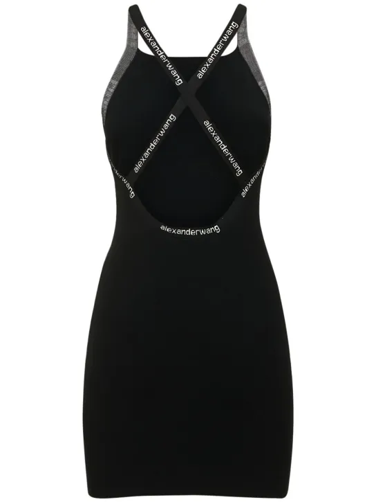 Alexander Wang   Stretch viscose mini dress w/logo detail 