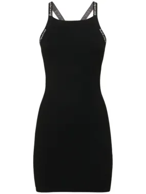 Alexander Wang   Stretch viscose mini dress w/logo detail 