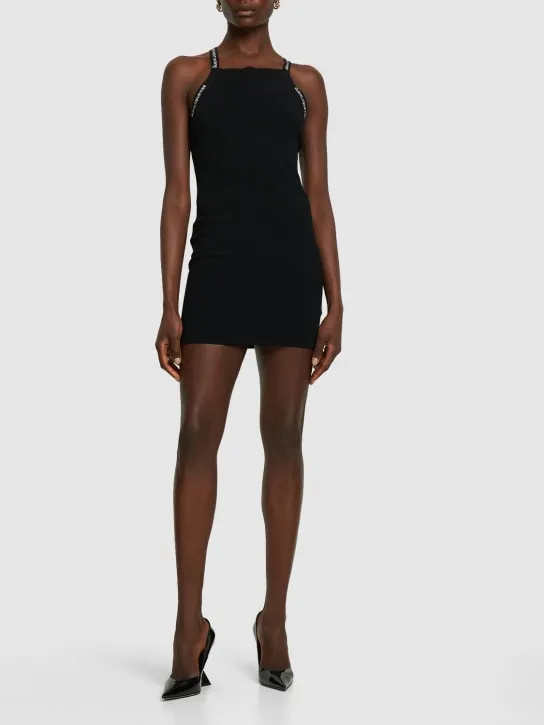 Alexander Wang   Stretch viscose mini dress w/logo detail 