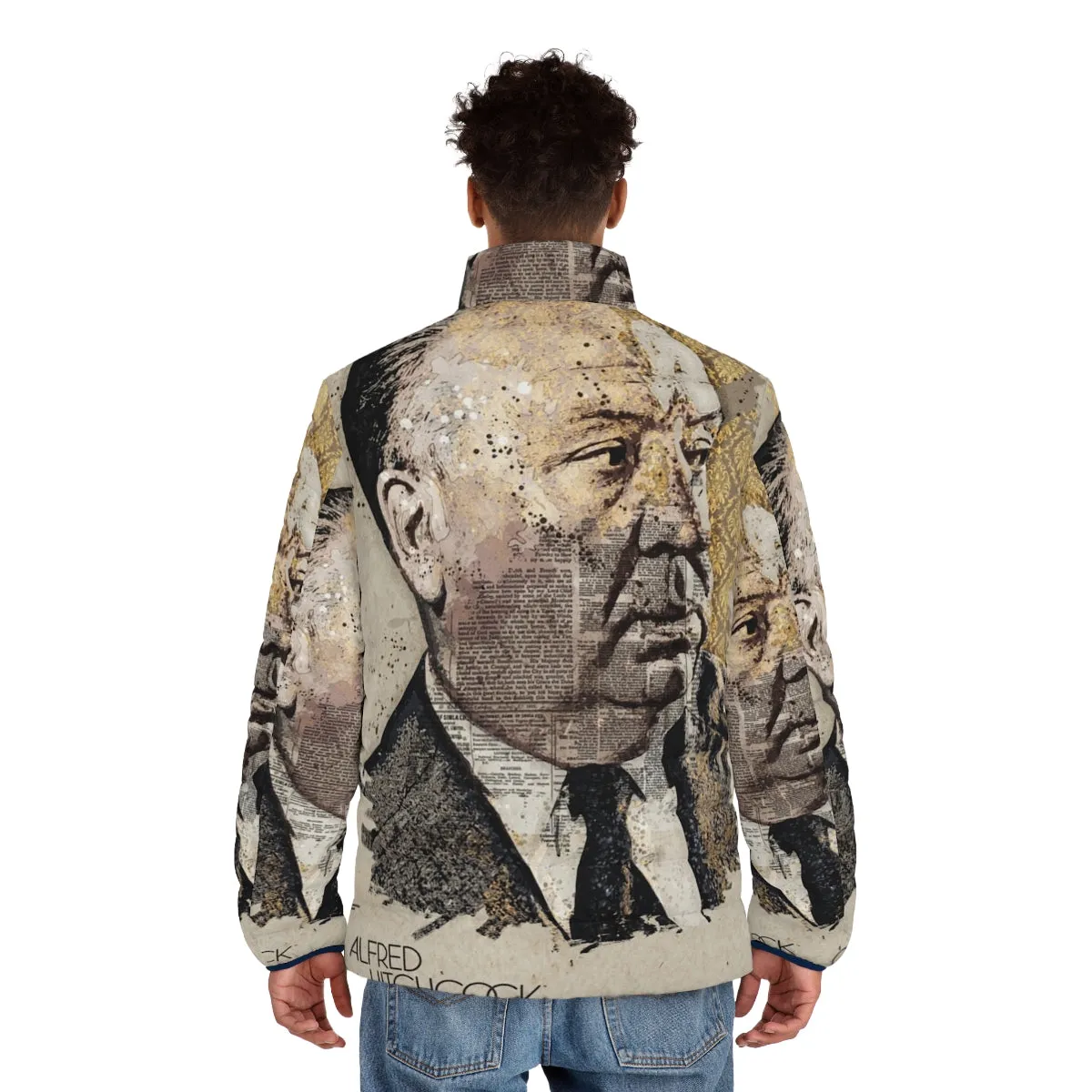 Alfred Hitchcock Movie Director Portrait Wall Art Puffer Jacket