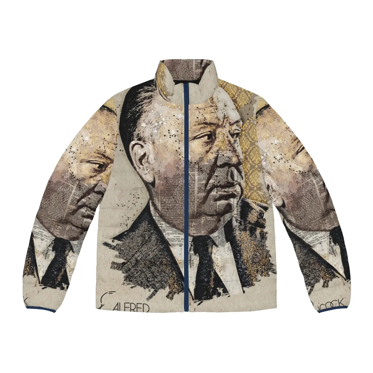 Alfred Hitchcock Movie Director Portrait Wall Art Puffer Jacket