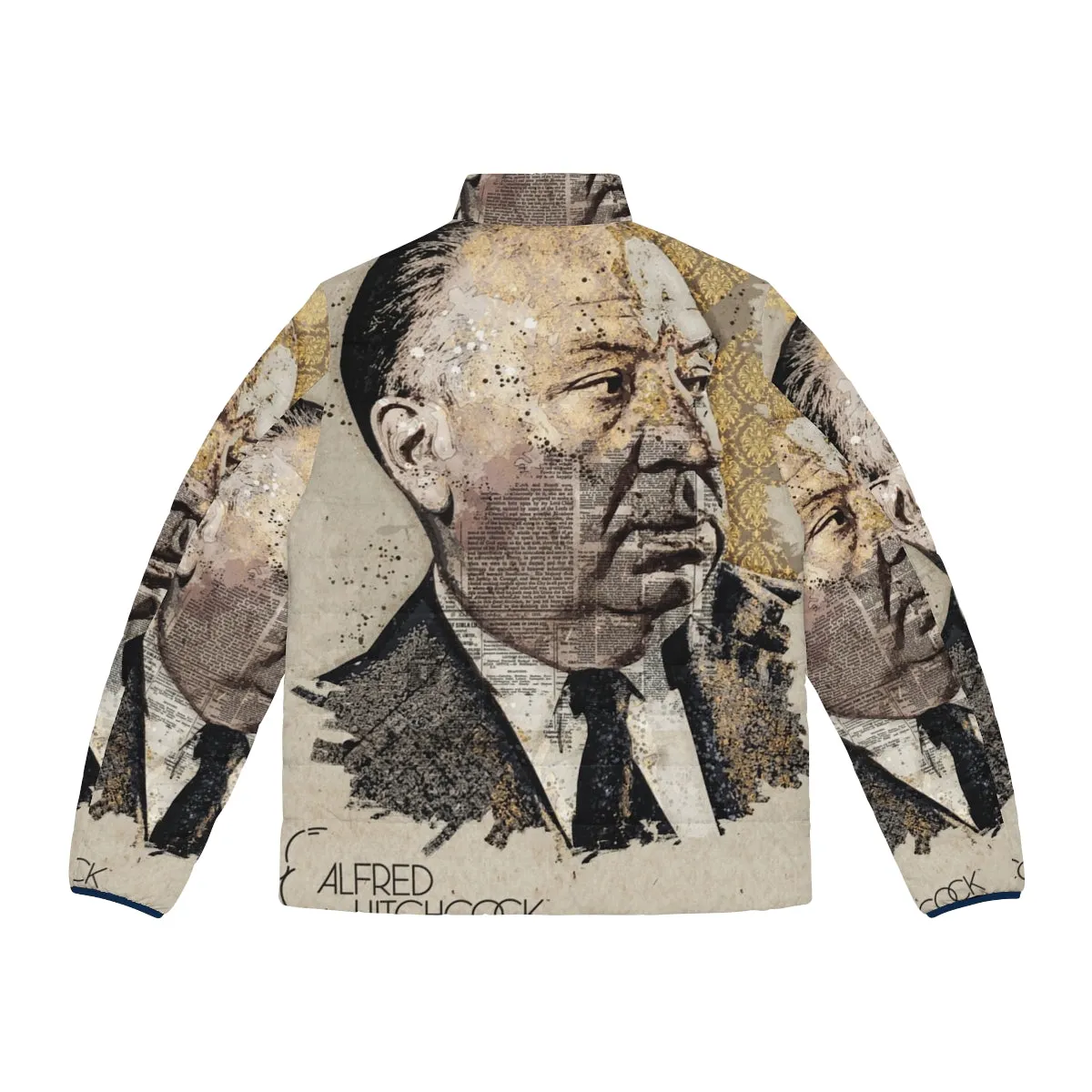 Alfred Hitchcock Movie Director Portrait Wall Art Puffer Jacket