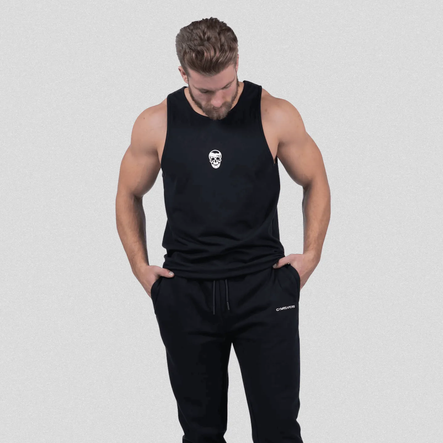 Ascend Scoop Hem Tank - Black/White