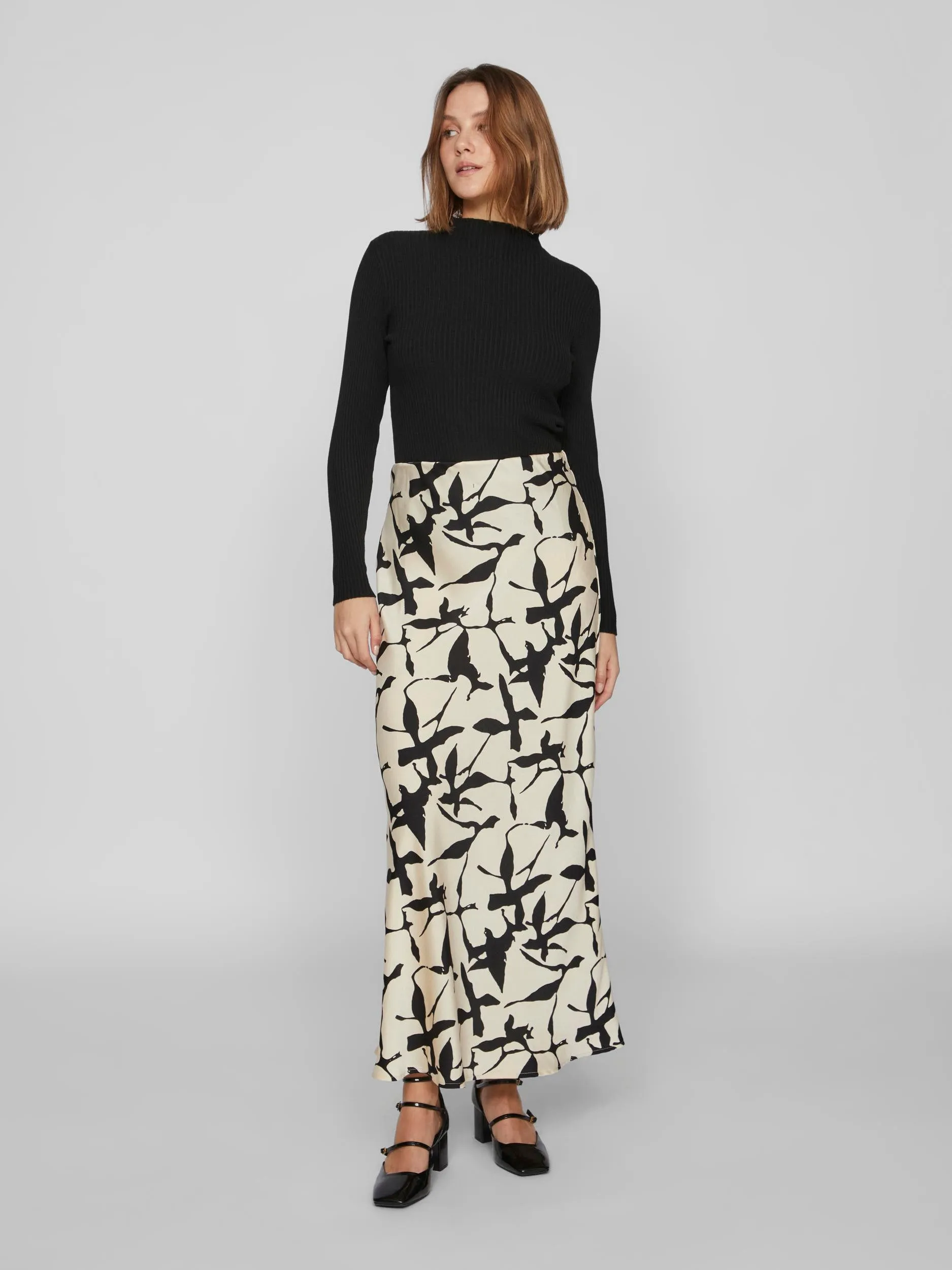 ASTRID MIDI SKIRT (BIRCH/BLACK)