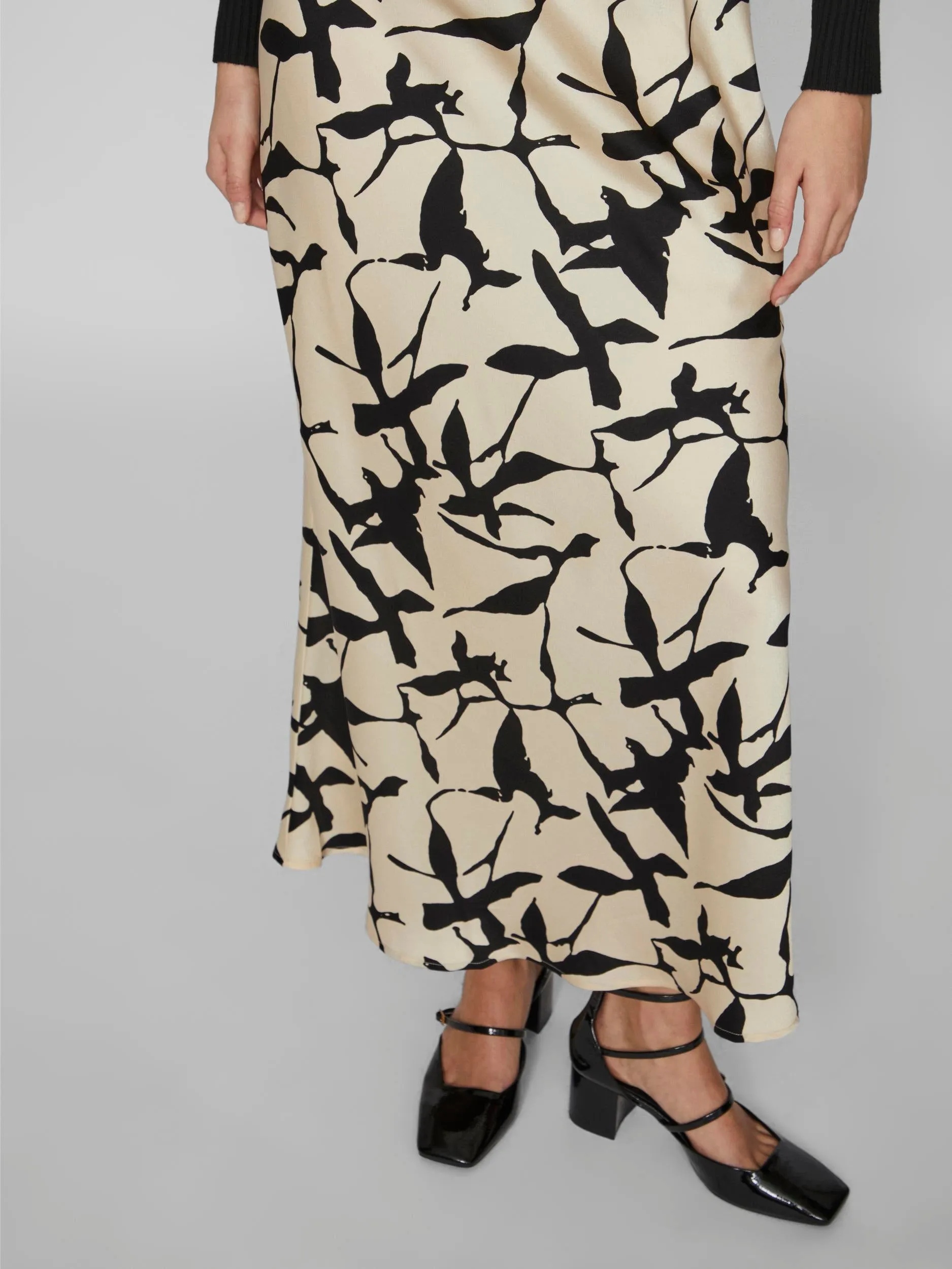 ASTRID MIDI SKIRT (BIRCH/BLACK)