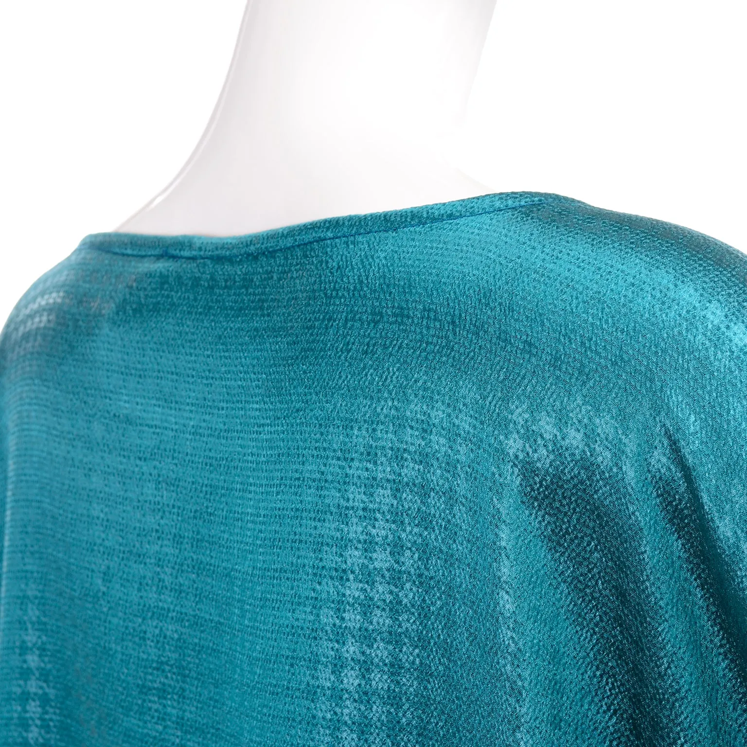 Avant Garde Teal Green Caftan Style Dress w/ Circle Cutout Sides