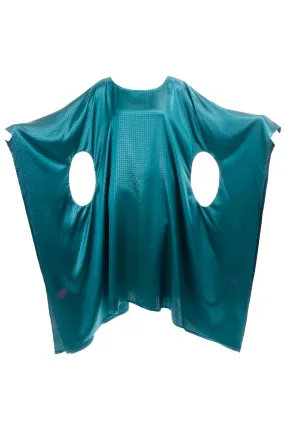 Avant Garde Teal Green Caftan Style Dress w/ Circle Cutout Sides