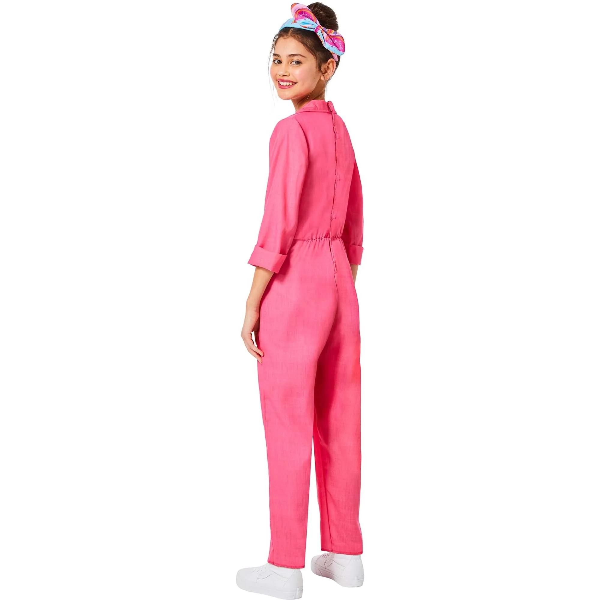 Barbie Pink Utility Jumpsuit Costume for Kids, Pink Jumpsuit and Headband