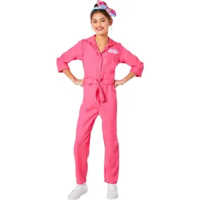 Barbie Pink Utility Jumpsuit Costume for Kids, Pink Jumpsuit and Headband