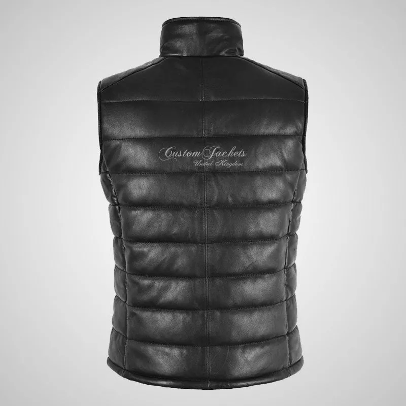 BELGRADE Ladies Puffer Leather Gilet Soft Leather Padded Vest