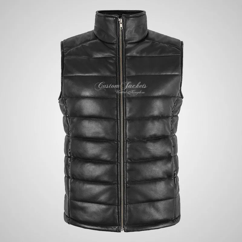 BELGRADE Ladies Puffer Leather Gilet Soft Leather Padded Vest