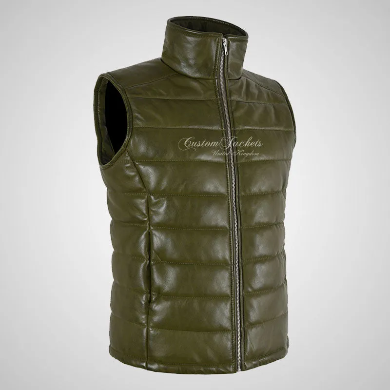 BELGRADE Ladies Puffer Leather Gilet Soft Leather Padded Vest