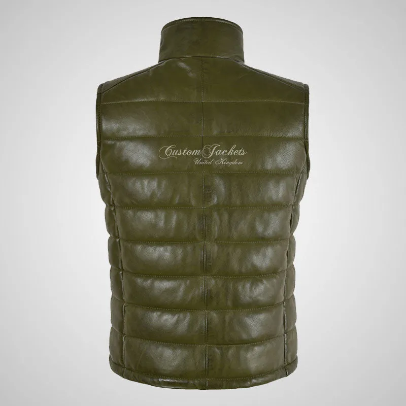 BELGRADE Ladies Puffer Leather Gilet Soft Leather Padded Vest