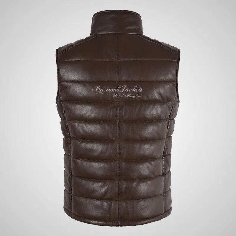 BELGRADE Ladies Puffer Leather Gilet Soft Leather Padded Vest