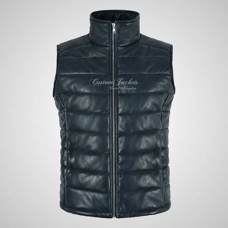 BELGRADE Ladies Puffer Leather Gilet Soft Leather Padded Vest