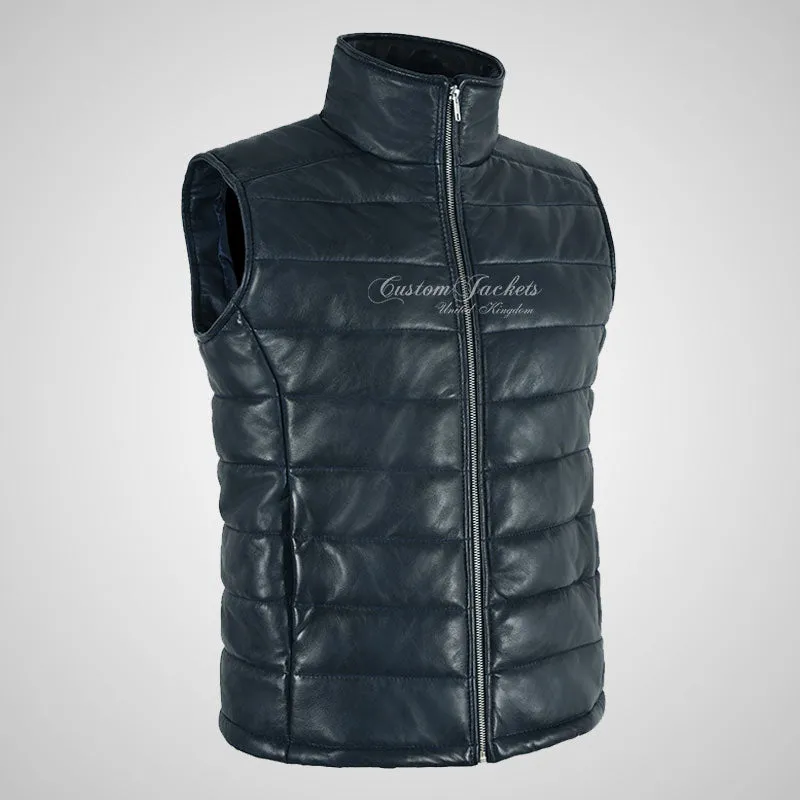 BELGRADE Ladies Puffer Leather Gilet Soft Leather Padded Vest