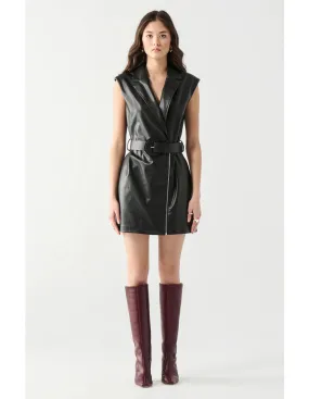 BELTED WRAP MINI DRESS