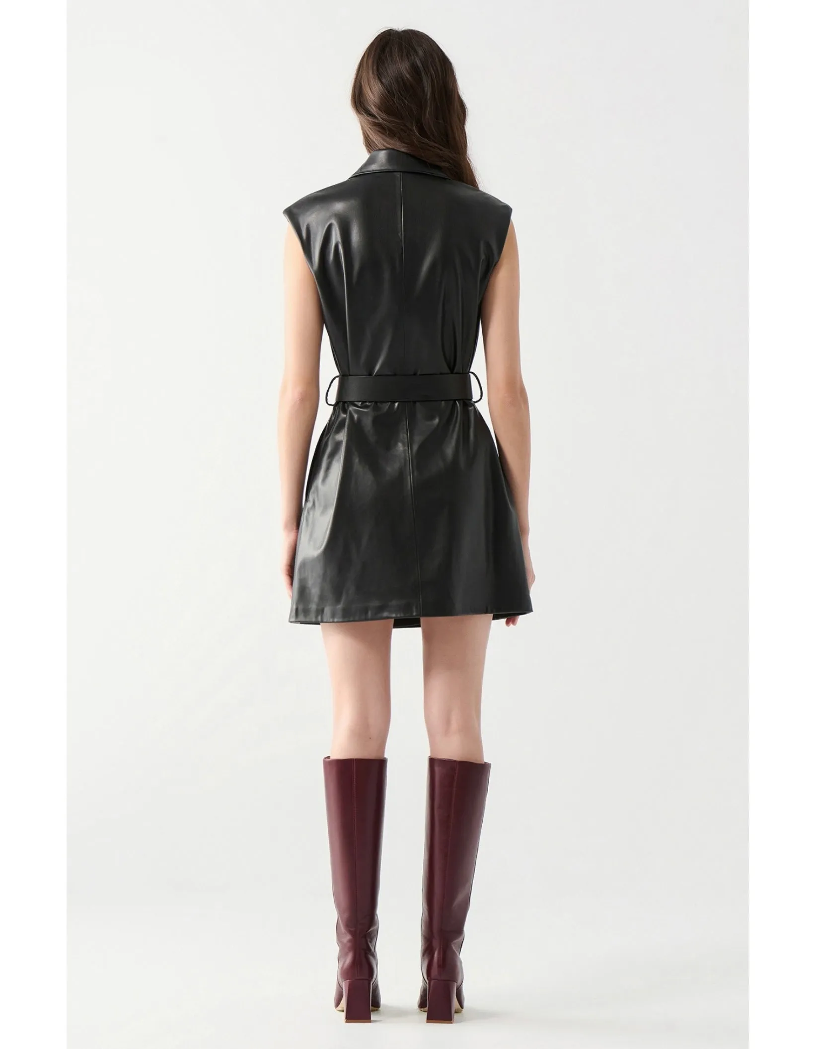 BELTED WRAP MINI DRESS