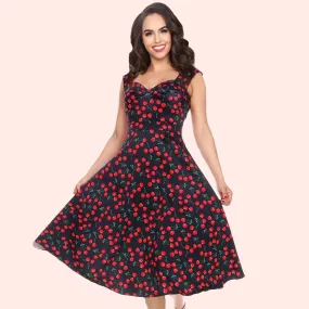 Bettie on Holiday Dress in Black Cherries