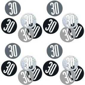 Birthday Glitz Black & Silver 30th Confetti - 14g