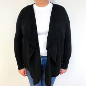 Black Cashmere Waterfall Cardigan Extra Large