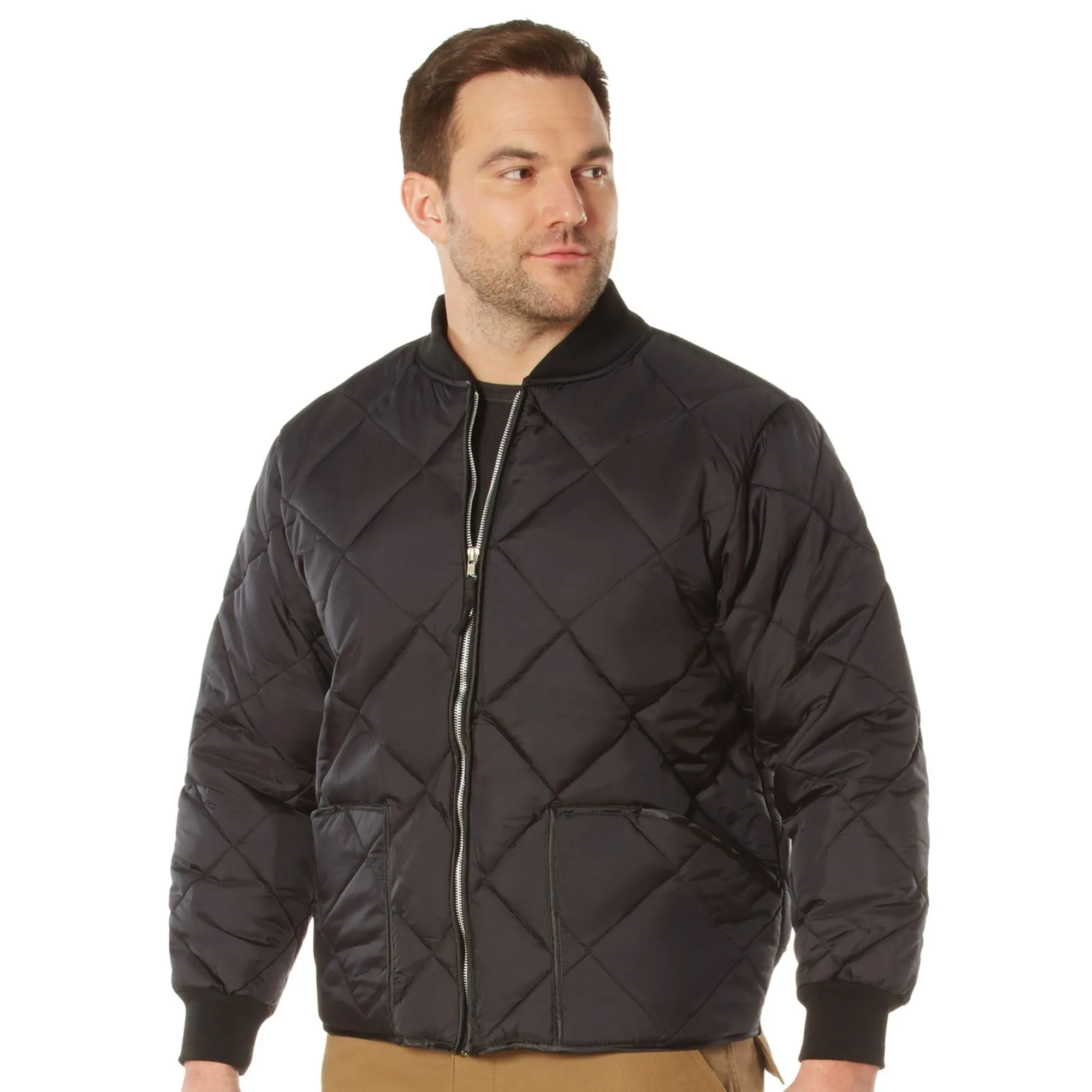 Black - Diamond Quilted Urban Flight Jacket