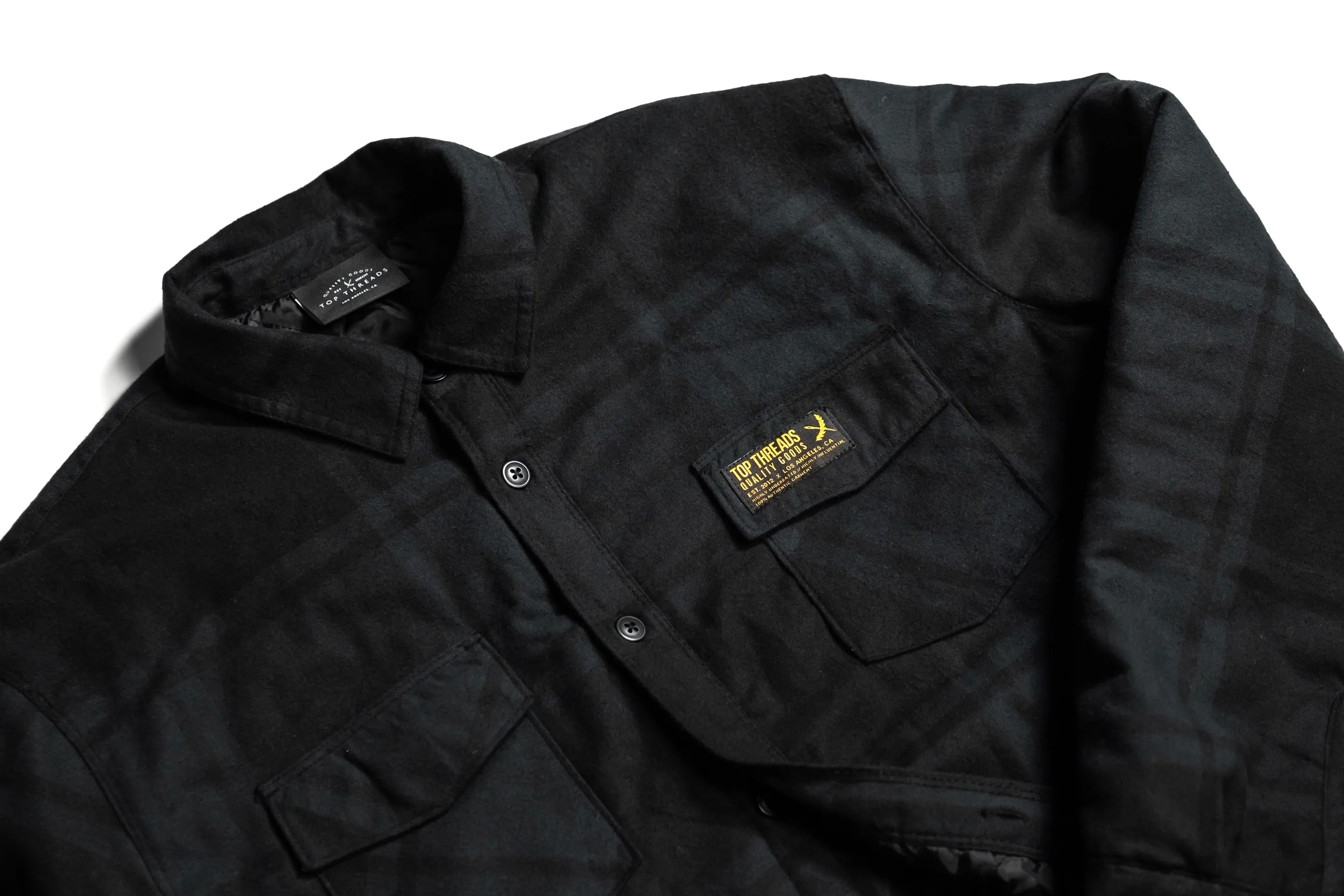 Blacklist Quilted Flannel Jacket - Black Plaid