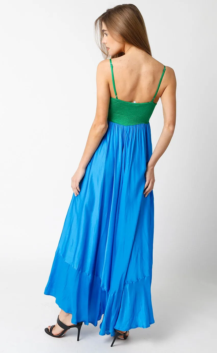 Blue and Green Maxi Dress