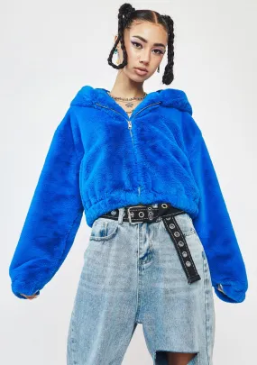 Blue Harrie Faux Fur Jacket