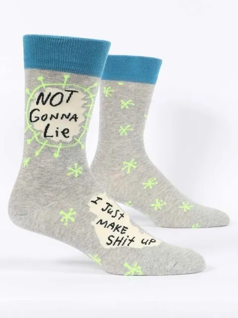 BlueQ Men Crew Socks Not Gonna Lie