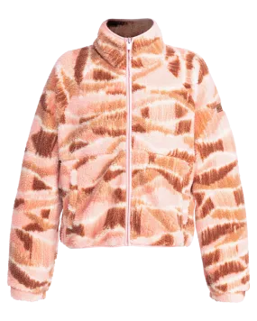 Blurry Cloud Zip Fleece Jacket in Candlelight Peach Dune