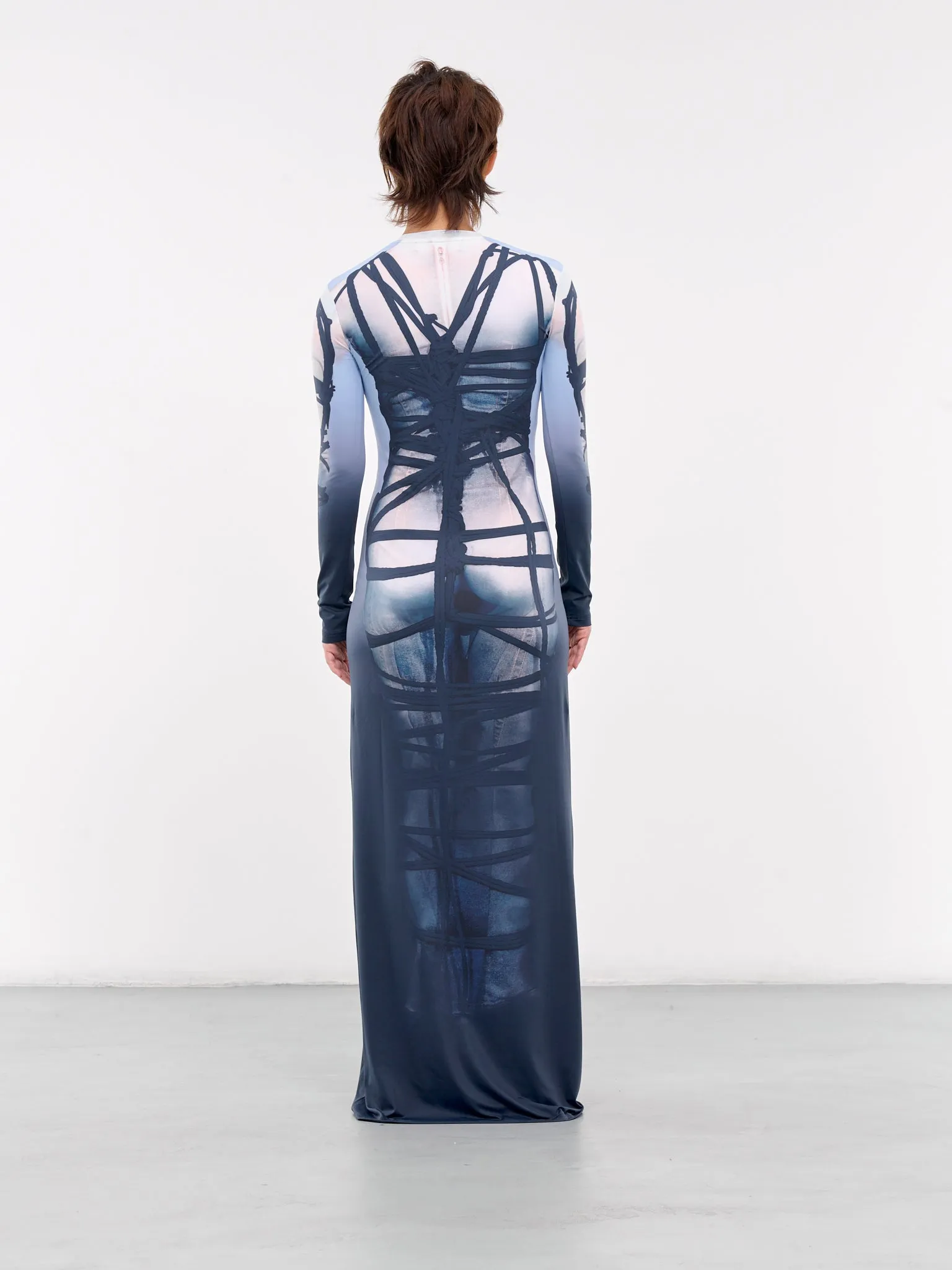 Bondage Print Dress (104DR006-J104-BLUE-BLACK)