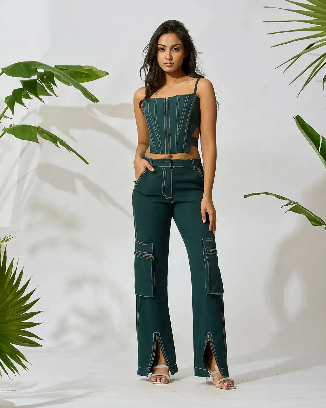 Bottom Zip Top Stitch Pants