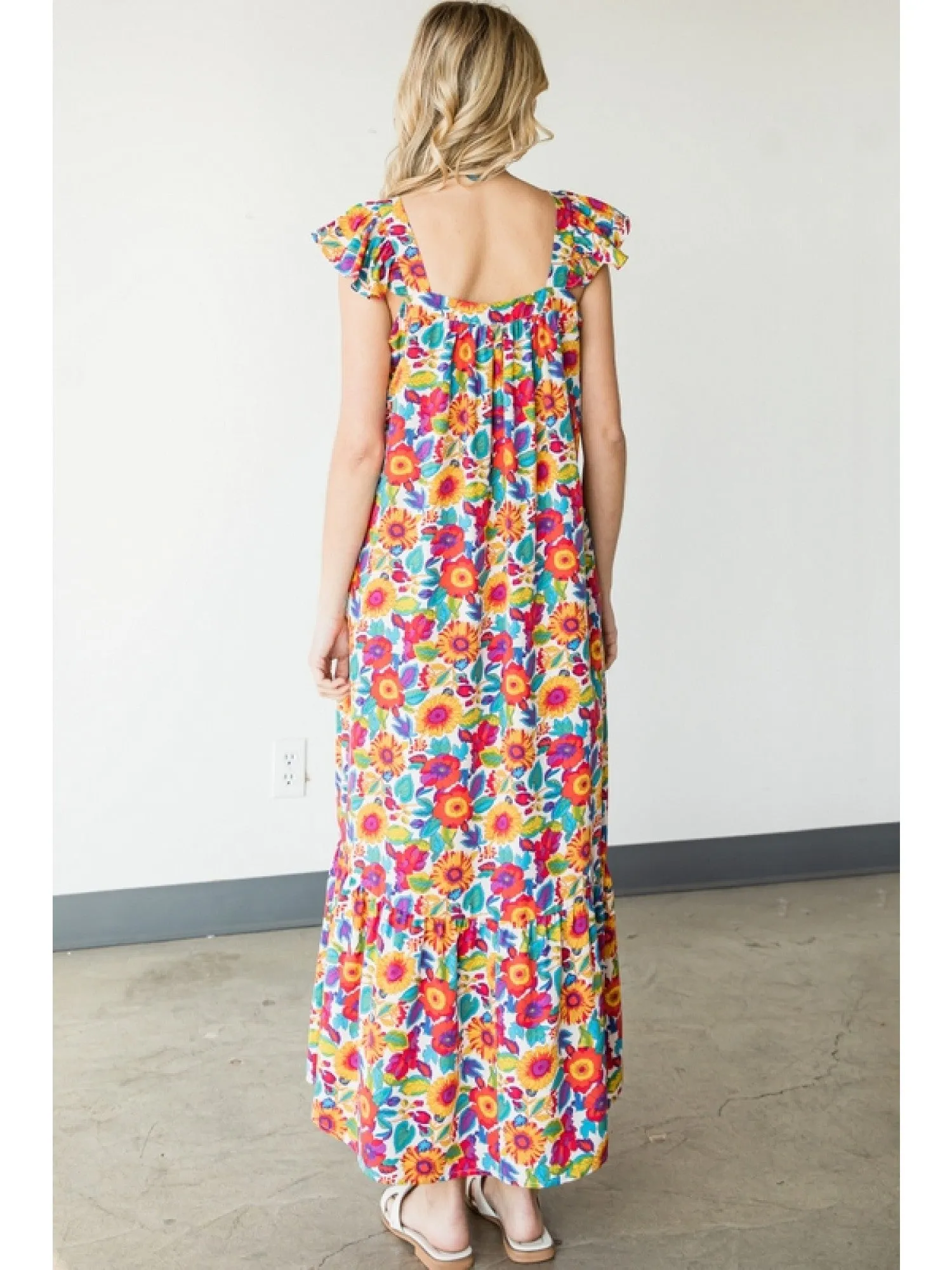 Bright & Fun Floral Maxi Dress