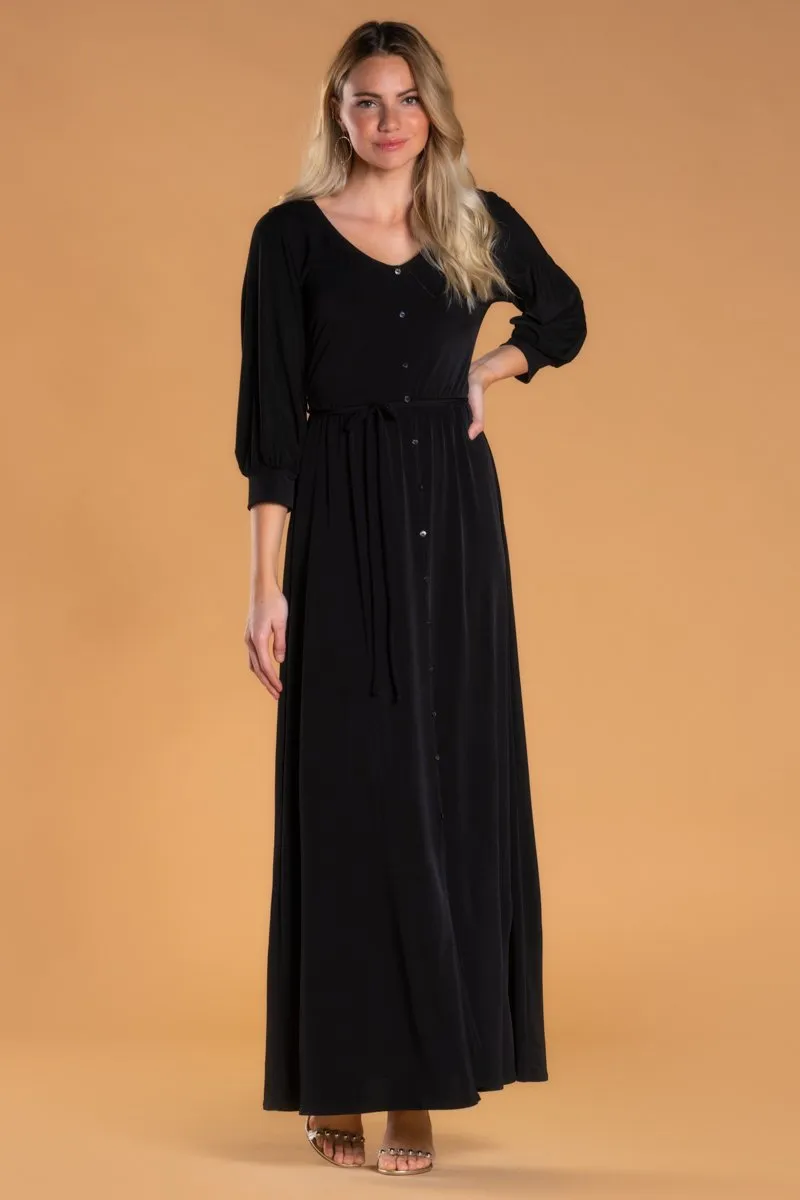 Brigitte Brianna V-Neck Maxi Dress