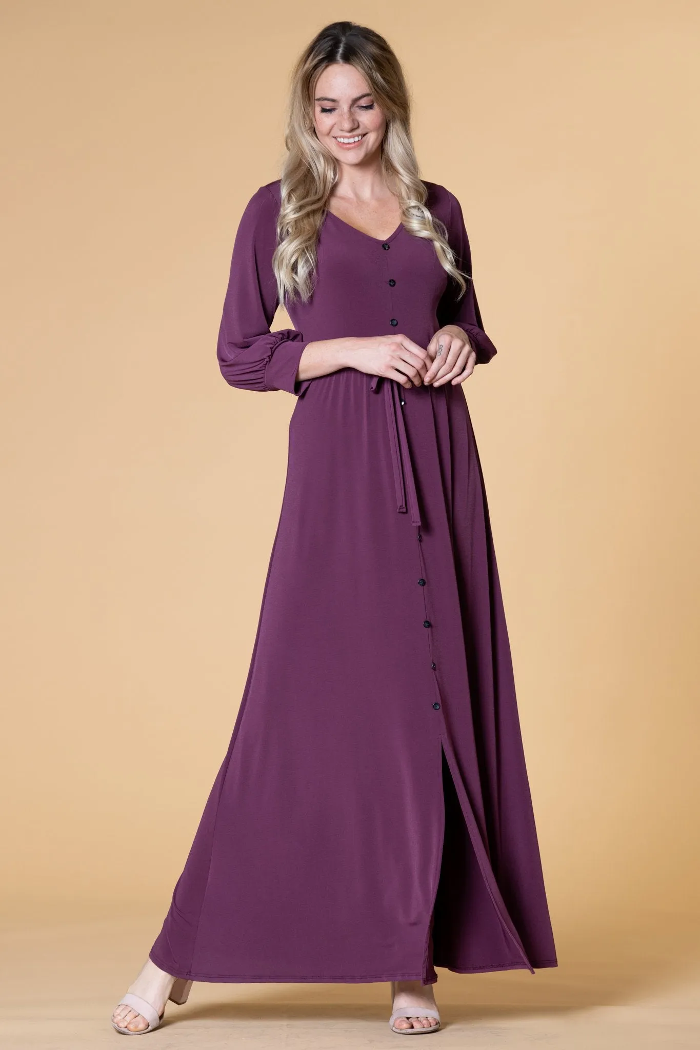 Brigitte Brianna V-Neck Maxi Dress