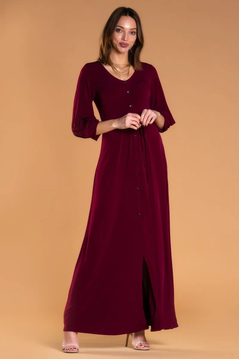 Brigitte Brianna V-Neck Maxi Dress