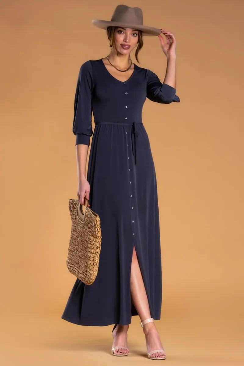 Brigitte Brianna V-Neck Maxi Dress