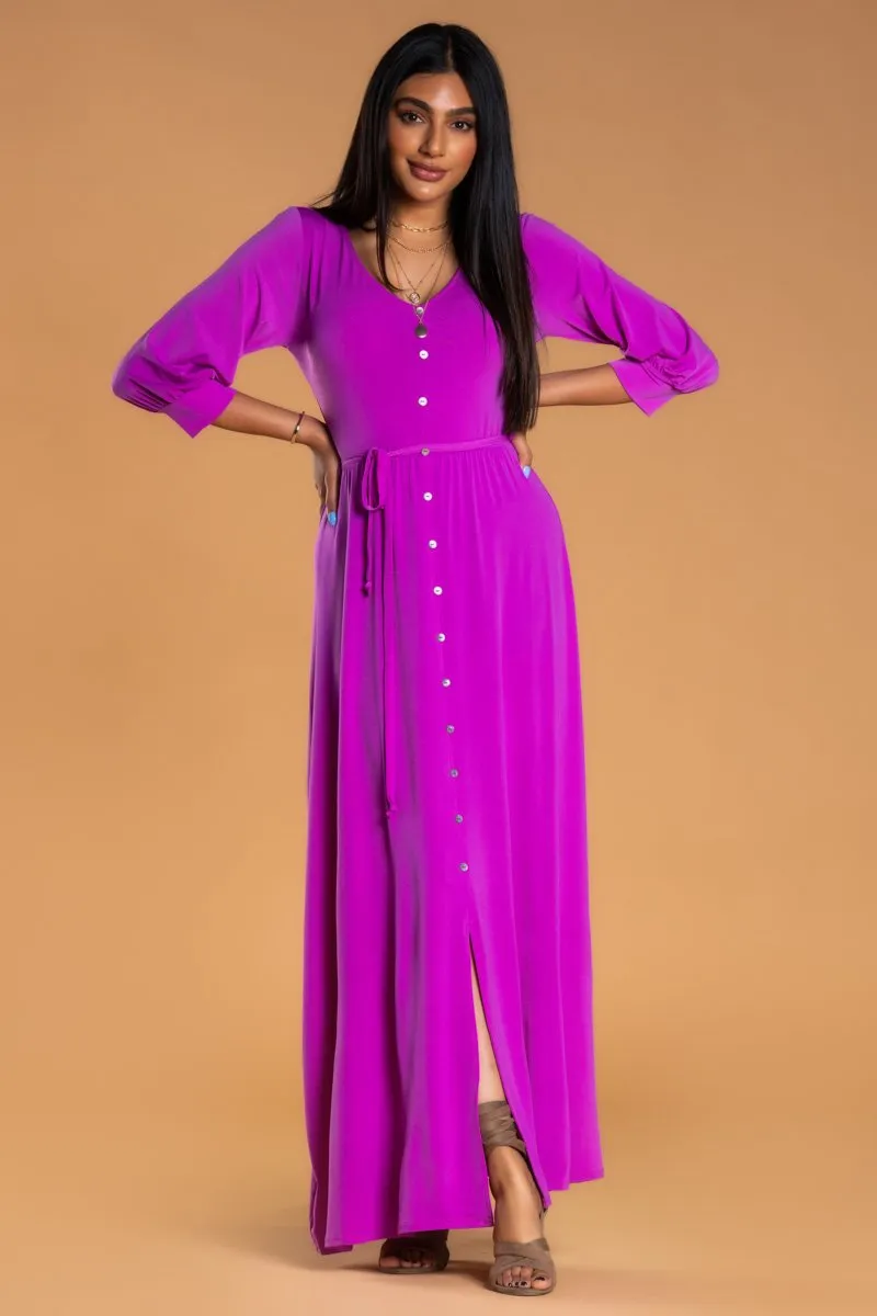 Brigitte Brianna V-Neck Maxi Dress