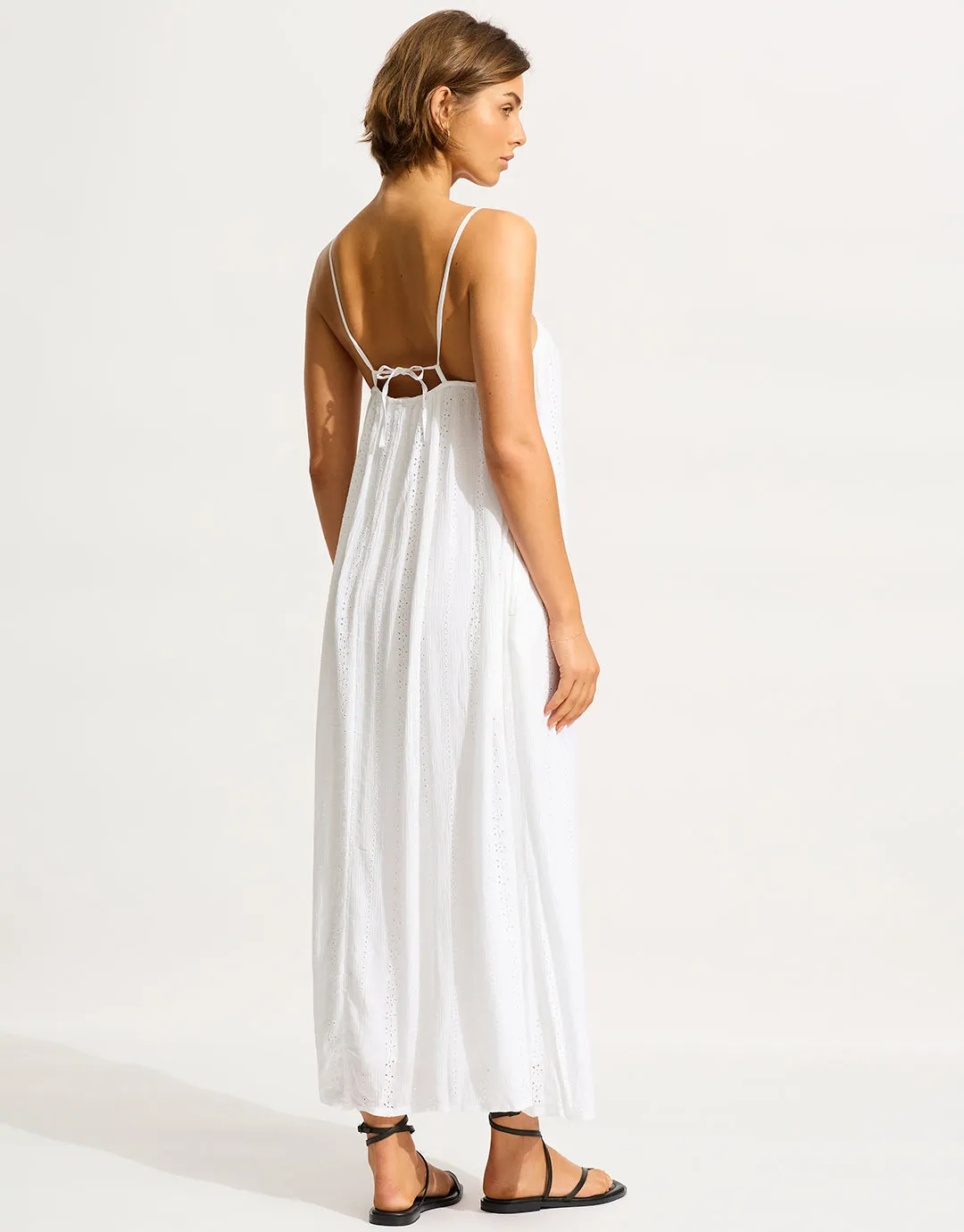 Broderie Maxi Dress - White