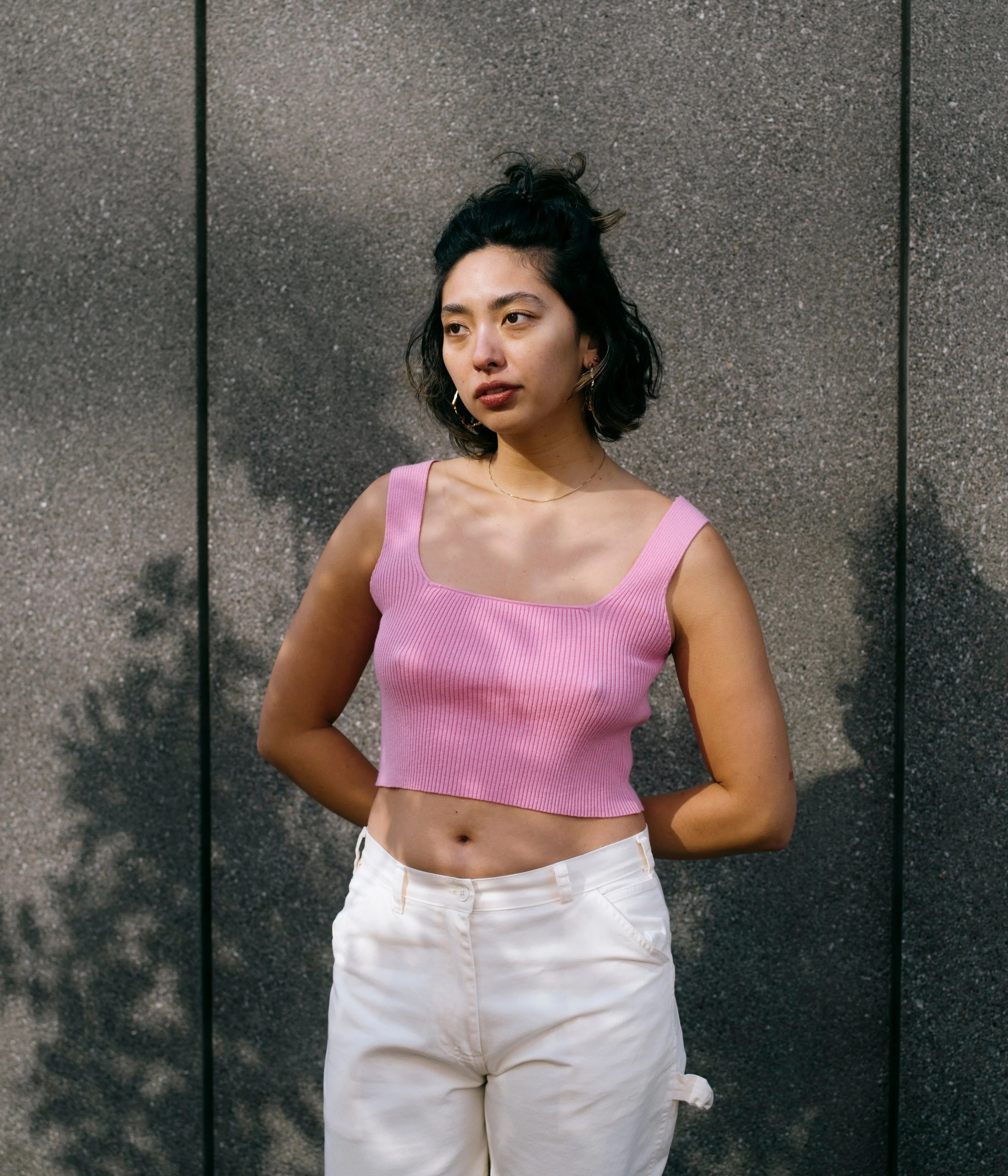 Bubblegum Knit Crop Tank