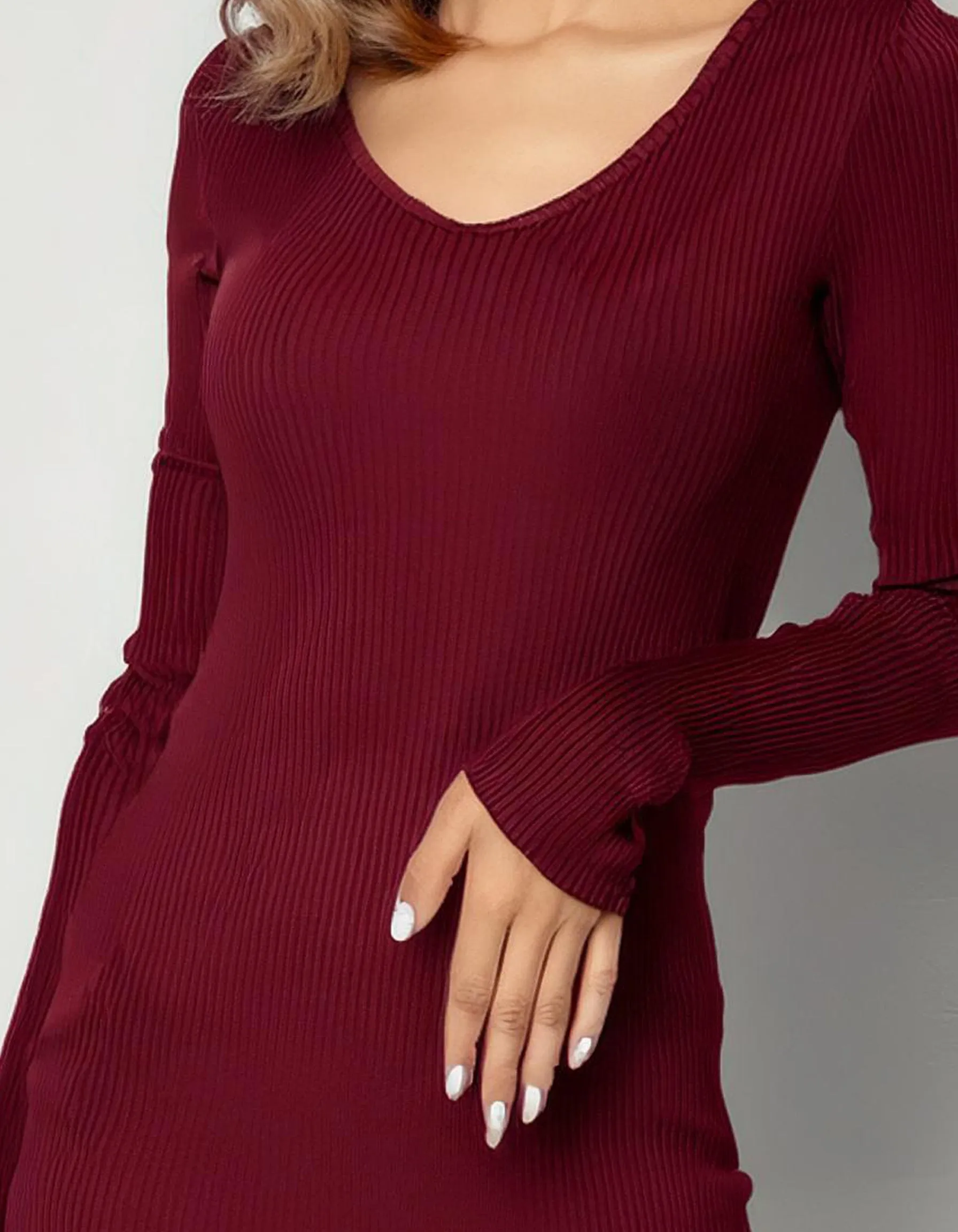 Burgundy Elegance Bodycon Dress