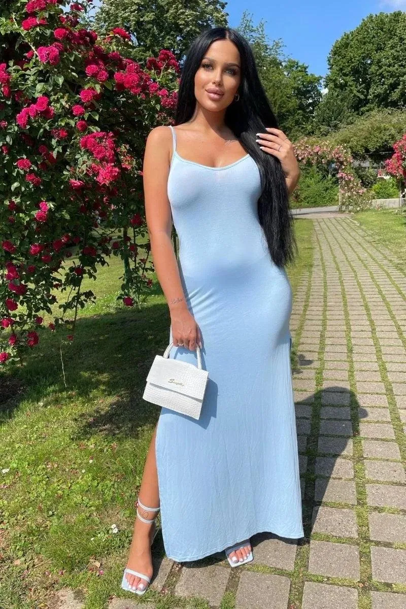 CAMI STRAP THIGH SPLIT MAXI DRESS